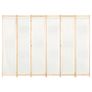 6-Panel Room Divider Cream 240x170x4 cm Fabric Image 3