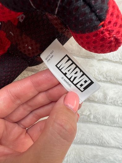 Official Marvel Comics Deadpool Heart Sign 12" Large Plush Soft Used Please see pictures
