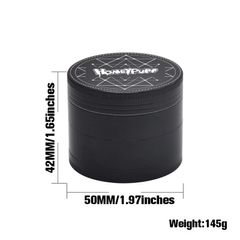 HoneyPuff Black D2 50MM 4 Layer Herb Grinder 2 for 30