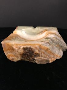 Vintage 1960's Rare Natural Onyx Ash Tray
