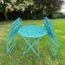 Teal metal garden set (new) Image 6