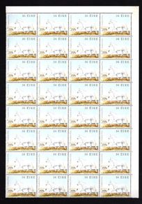 1981 Ireland Fauna & Flora Horses 36p Coosheen Finn Commemorative Stamps Marginal Block of 32 Mint Never Hinged (MNH).