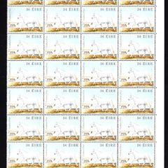 1981 Ireland Fauna & Flora Horses 36p Coosheen Finn Commemorative Stamps Marginal Block of 32 Mint Never Hinged (MNH).