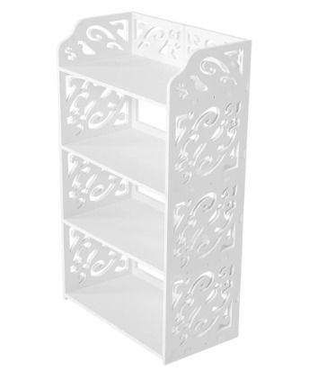 BRAND NEW 4 Tiers Hollow Out Shoe Rack Stand Storage Organiser Shelf - White