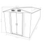 Garden Shed 257x580x181 cm Metal Grey Image 8