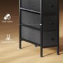 4 Drawer Fabric Dresser Chest of Drawers, Slim Storage Cabinet with Steel Frame for Small Spaces, Bedroom, Black4 Drawer Fabric Dresser Chest of Drawers, Slim Storage Cabinet with Steel Frame for Small Spaces, Bedroom, Black Image 5