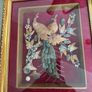 Peacock couple FRAMED IN GELDED FRAM Jade with Seashells painting is created by Myanmar artists Image 3