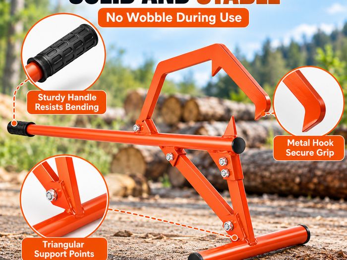 Heavy Duty Timberjack Log Lifter Ireland 48 Inch Steel Log Roller with Adjustable Cant Hook for Logs up to 25 Inches