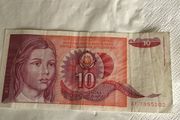 Rare Yugoslavia Banknote- 10 Dinara