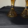 Pair of Art Deco Amber Glass Candleholders Image 4