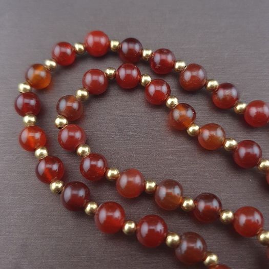 Antique Style Brass & Lapislazuli,Coral,Turqouise Pendant with Carnelian Beads Necklace