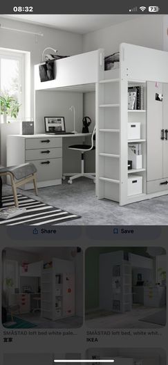 Ikea loft bed with desk