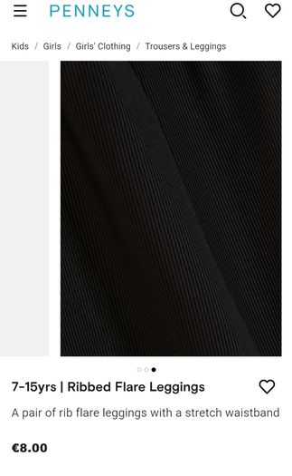 Primark Ribbed Flare Leggings . Age 10-11
