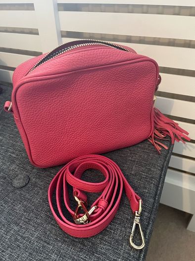 Ladies Pink Leather Meg Bee London Bag
