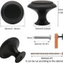 30 Pack Round Kitchen Cabinet Knobs, 1.2" 30mm Flat Black Zinc Round Drawer Knob for Cabinets Dressers Drawers Cabinet Hardware with Screw (FREE POSTAGE) Image 2
