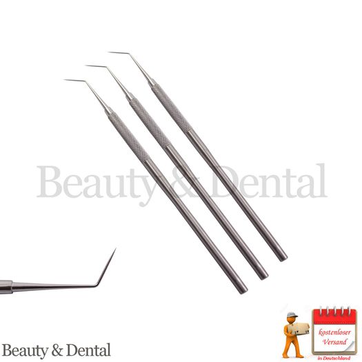 3x Dental Probe No.6 Single Ended Diagnostic Tooth Plaque Remover Oral Cleaning