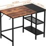 NEW SALE |  Office Desk, Computer Desk With Bookshelf, 100 x 50 x 75 cm Study Writing PC Desk for Home Working with Storage Shelves, Desks & Workstations for Home Office Image 3