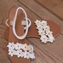White Flat Sandals with elastic ankle straps Image 2