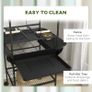 Steel Bird Table, Bird Feeder stand, with Perches, Stainless Steel Feed Bowls, Trays - Dark Grey Image 6