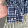 Mens Tommy Hilfiger Long-sleeve Shirt in a Navy and Blue Check Pattern Image 7