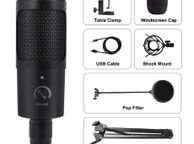 main image for ad USB Microphone Condenser D80 Recording Microphone with Stand and Ring Light for PC Karaoke Streaming Podcasting for Youtube