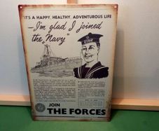 Irish navy recruitment poster tin metal sign