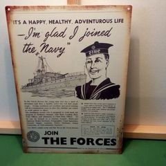 Irish navy recruitment poster tin metal sign