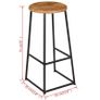 Bar Stools 2 pcs Solid Teak Wood Image 9
