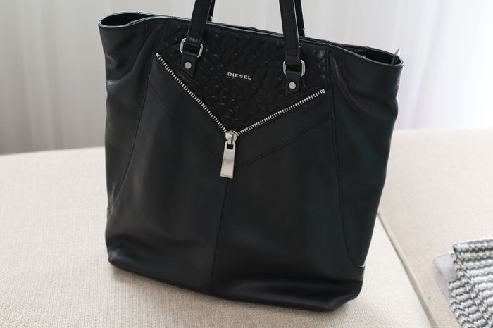 Diesel Leather Shoulder Bag with zip detail