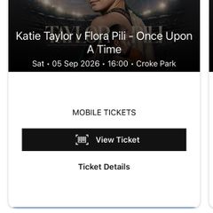 2 x Katie Taylor Pitch Side Ticket (Strictly Ticketmaster transfer)