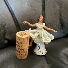 Vintage Dresden Sandizell porcelain lace ballerina dancer figurine