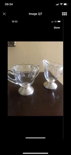 Antique Silver Footed Sugar and Milk Bowls