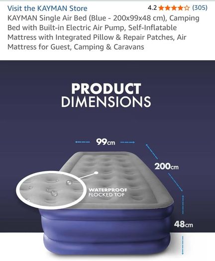 Blow up single mattress