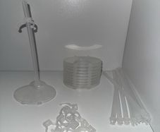 10 doll stand transparent