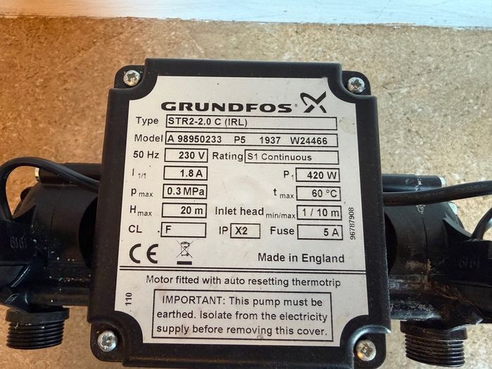 Grundfos Shower Pump