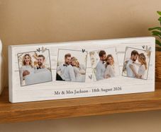 Personalised Photo Upload Hearts Mantel Block