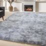 MULTIPLE SIZES/COLOURS AVAILABLE Rug For Living Room Bedroom Soft Shaggy Tie Dye Area Rugs Plush Fluffy Non Slip Living Room Rug Indoor Home Kidsroom Decor Carpet (DarkGrey, 120x160cm) Image 8