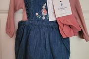 Girls M&amp;S Peter Rabbit Denim Dress Set 9-12mths