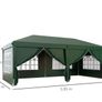 3 x 6m Pop-Up Gazebo, with Curtain Walls and Windows - Dark Green Image 2