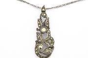 Vintage 925 Sterling Silver &amp; Marcasite Necklace