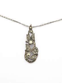Vintage 925 Sterling Silver & Marcasite Necklace