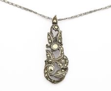 Vintage 925 Sterling Silver & Marcasite Necklace