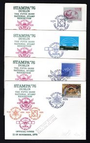 1976 Ireland Stampa 76 covers stamps with show cancels.