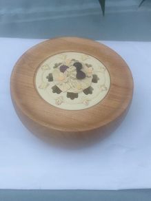 Beech hand turned treen Pot Pourri pot