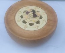 Beech hand turned treen Pot Pourri pot
