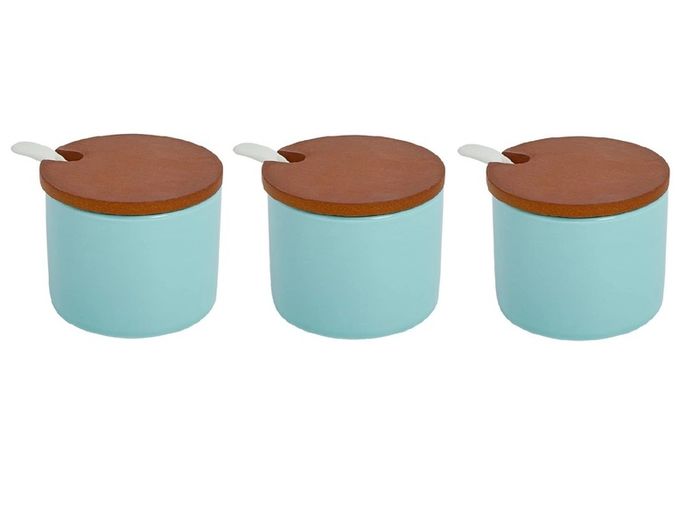 Brand New HASAYAKI Condiment Jars, Set of 3 Porcelain Seasoning Jars,