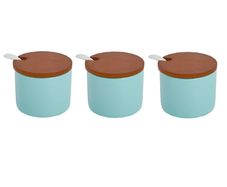Brand New HASAYAKI Condiment Jars, Set of 3 Porcelain Seasoning Jars,