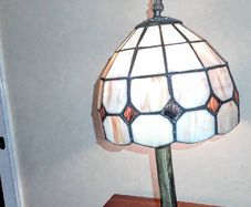 Table lamp with glass shade
