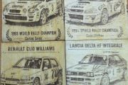 Vintage World Rally Championship Wooden Coasters