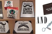 Moustache Themed Gift Collection including Anchorman Wallet &amp; Bottle Opener Keychain with Pub Coasters &amp; Plaques (All Brand New)